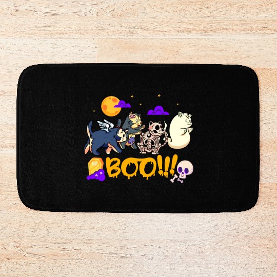 Boo! | Spooky Funny Halloween | Mummy Skeleton Bath Mats