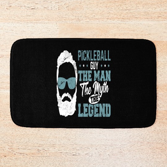 Funny Pickleball Design Guy Men Boys Pickleball Bath Mats