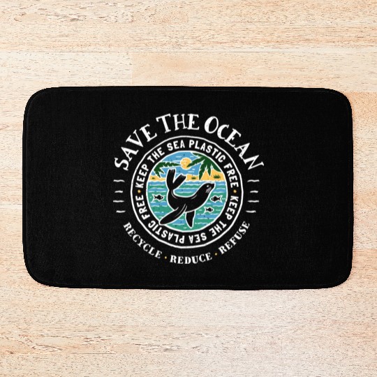 Keep The Sea Plastic Free Seal Save The Ocean Bath Mats
