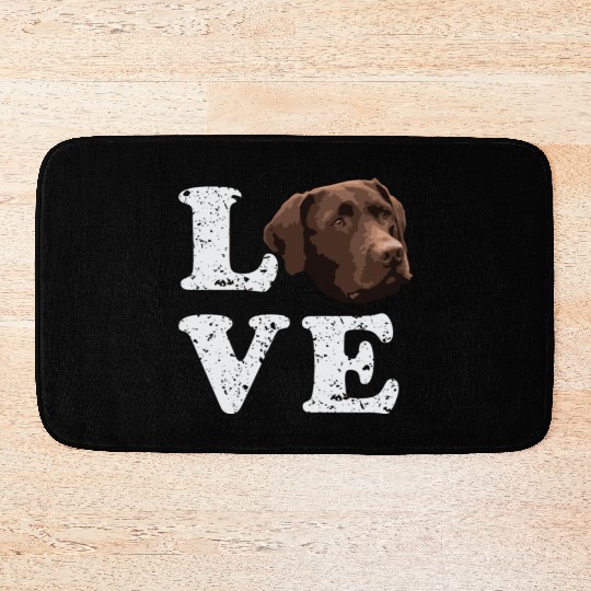 I Love My Chocolate Lab Labrador Retriever Dog Bath Mats