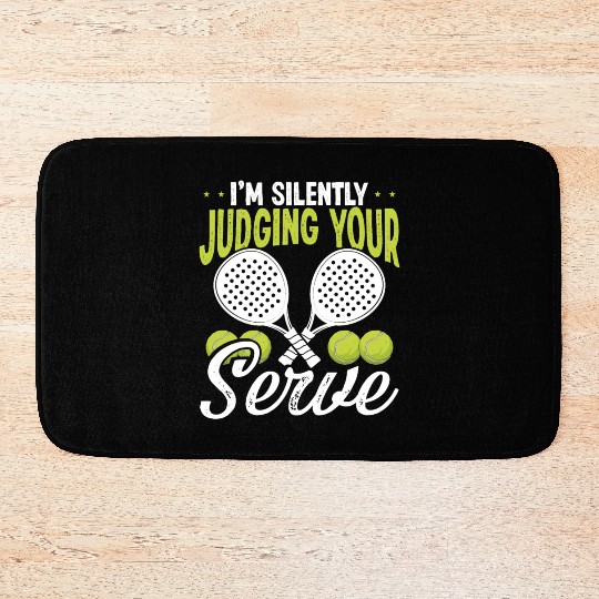 Paddle Tennis Player Match Silently Judging Serve Bath Mats