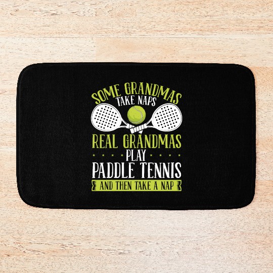 Paddle Tennis Player Match Grandmom Grandma Bath Mats