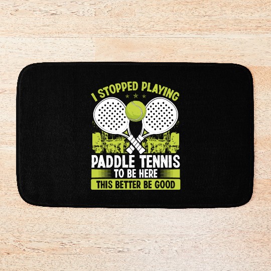 Paddle Tennis Player Match Stopped Playing Balls Bath Mats