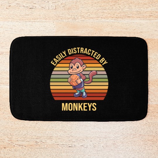 Monkey Basketball Basketball Player monkeys Bath Mats