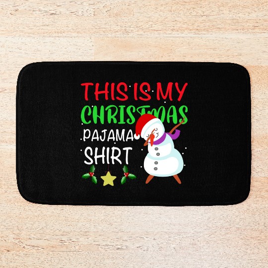 This Is My Christmas Pajama Bath Mats Snowman Cute