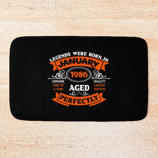 Legends Were Born In January 1986 Birthday Gift Bath Mats