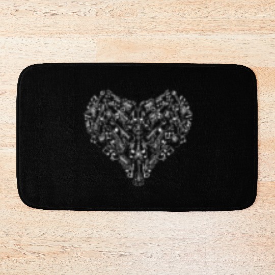 Guitar Heart Guitar Player Guitarist Guitar Musici Bath Mats