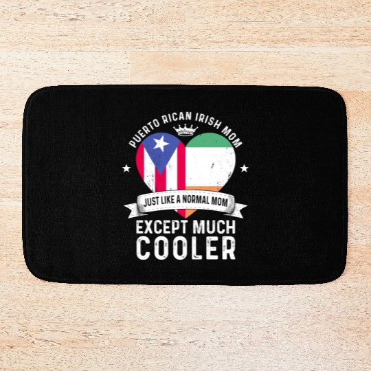 Puerto Rico Flag Ireland Mom Mothers Day Women Bath Mats