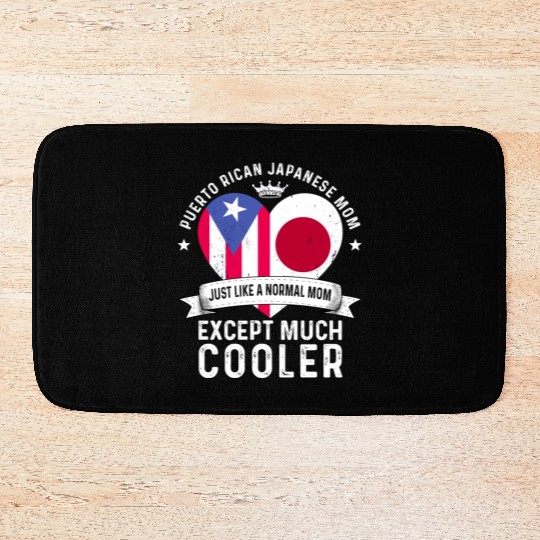Puerto Rico Flag Japan Mom Mothers Day Women Mama Bath Mats