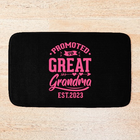 Promoted To Great Grandma Est. 2023 Bath Mats