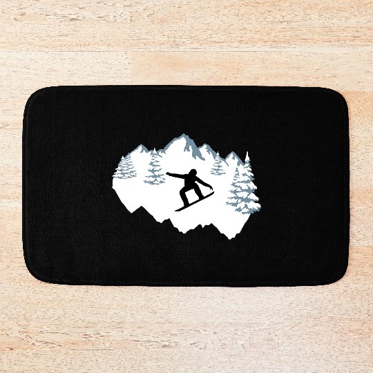 Snowboarding, snowboarder Bath Mats