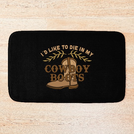 Cowboy Barn Bull Rider Rodeo Country Western Gift Bath Mats