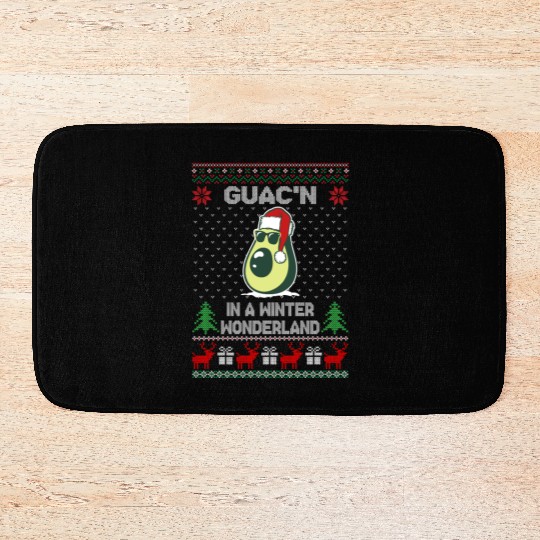 Guac'n In A Winter Wonderland Funny Christmas Bath Mats
