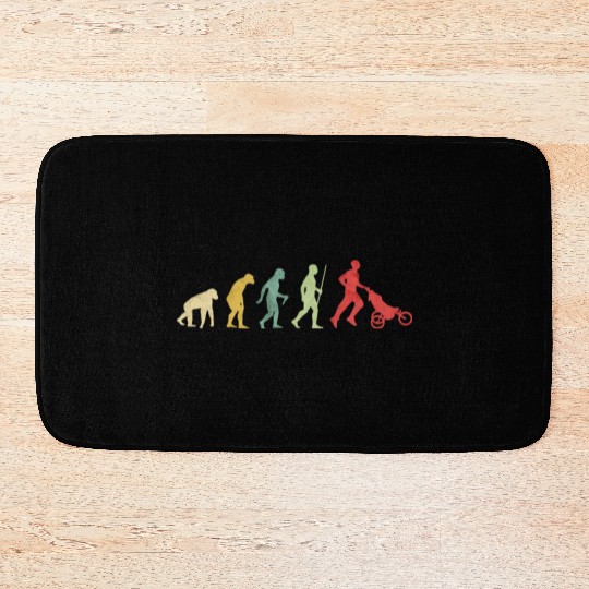 Father Running With Baby Carriage Evolution Bath Mats