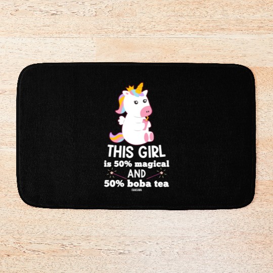 Unicorn girl fantasy horse Bath Mats