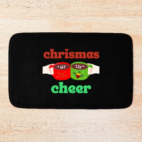 Christmas Coffee Cup Cheer lovely moment Bath Mats