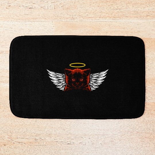 Angel and devil cat Bath Mats