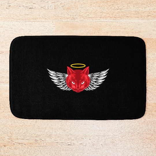 Angel and devil cat Bath Mats