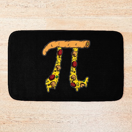 Pizza Pi Funny Pi day gift funny Pizza Pi Bath Mats