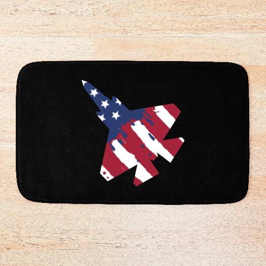 F-35 Lightning Military American Painted Flag Jet Bath Mats