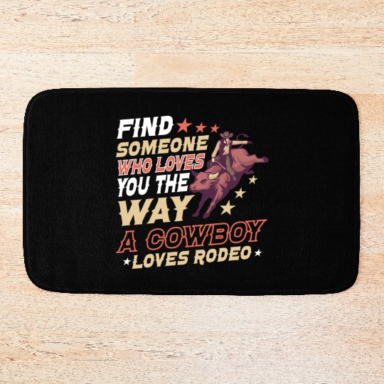 Rodeo Bull Riding Livestock Show Farmer Cattle Bath Mats