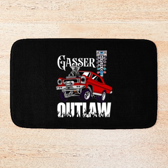 Gasser Outlaw Class Vintage Drag Racing Race Car Bath Mats