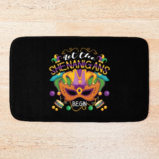 Mask Shenanigans Festival Parade Beads Mardi Gras Bath Mats