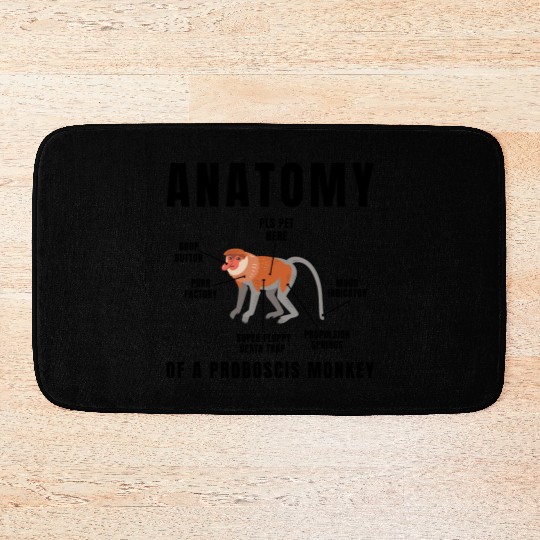 Anatomy Of A Proboscis Monkey Bath Mats