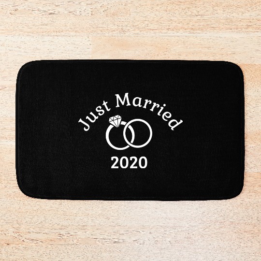 Matching Couple Bride Groom Newlywed Just Married Bath Mats