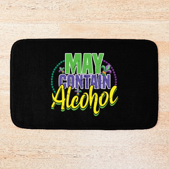 Alcohol Lover Festival Parade Beads Mardi Gras Bath Mats