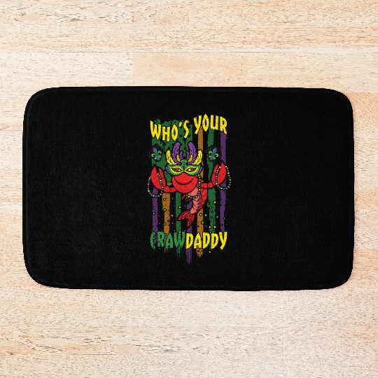 Crawfish Daddy Festival Parade Beads Mardi Gras Bath Mats