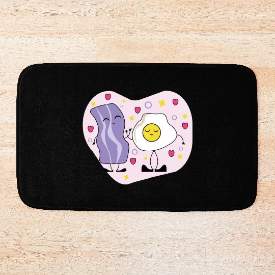 Breakfast Buddies for Bacon Eggs Lover Bath Mats