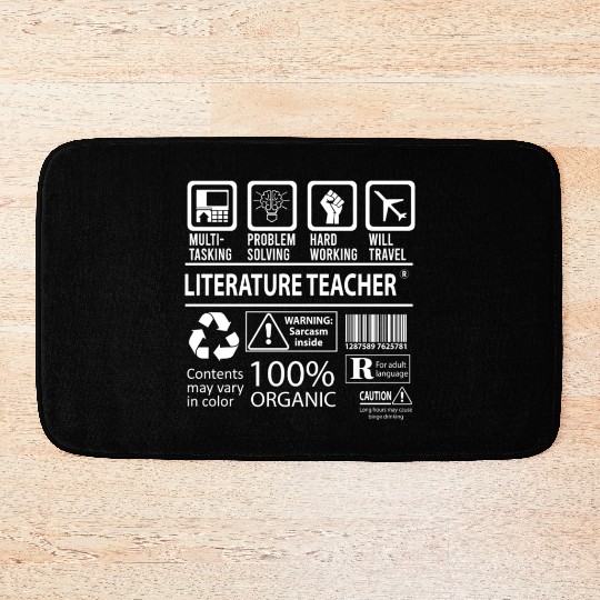 Literature Teacher Bath Mats - Multitasking Job Gift