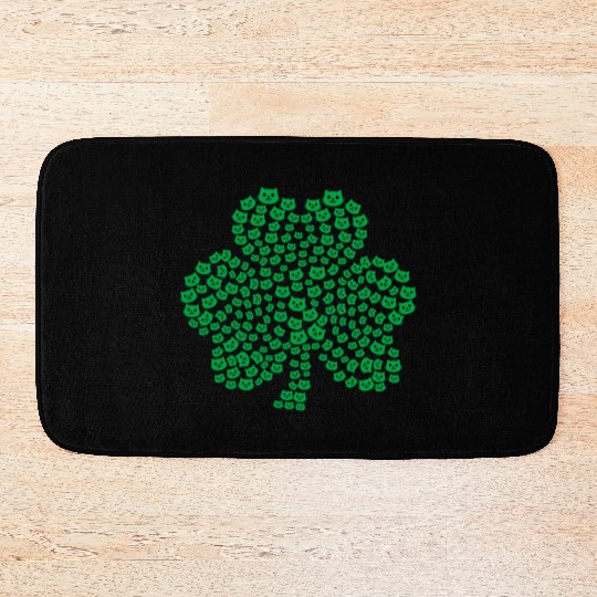 Womens cats Icon white Shamrock St. Patrick's Day Bath Mats