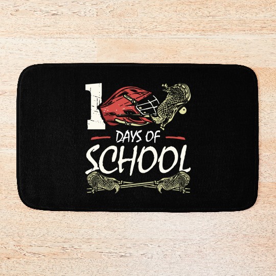 100 Days Of School Sports Game Lacrosse Player Bath Mats