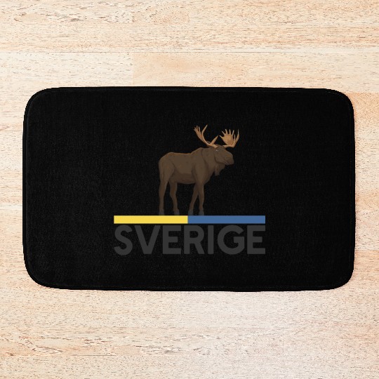 Sweden Flag Sverige Moose Bath Mats
