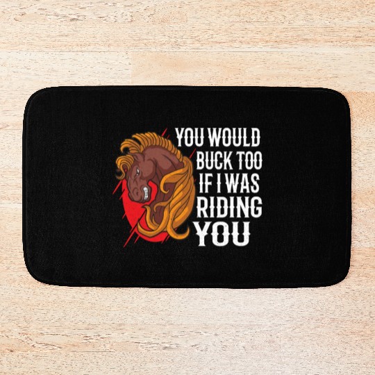 Cowboy Barn Bull Rider Rodeo Country Western Movie Bath Mats