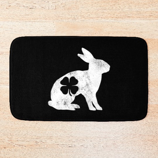 St Patrick's Day Rabbit Bunny Irish Green Shamrock Bath Mats