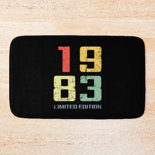 40 Years Vintage 1983 Retro 40th Birthday Bath Mats
