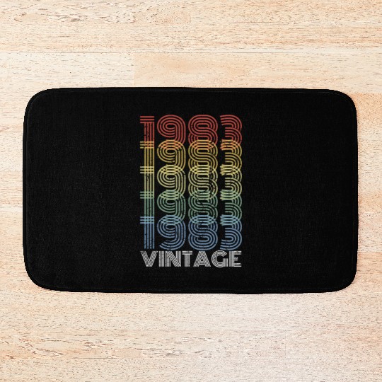 40 Years Vintage 1983 Retro 40th Birthday Bath Mats