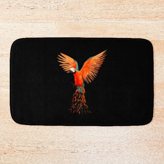 Colourful Macaw Parrots - Modern Bird Design Bath Mats