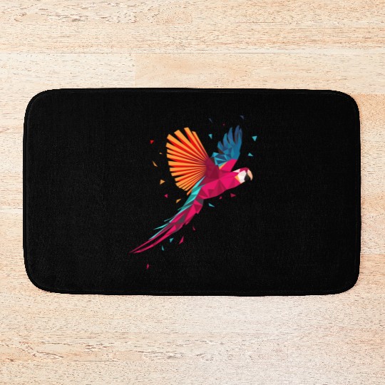 Macaw Parrot Geometric Bird Parakeet Ornitholog Gi Bath Mats