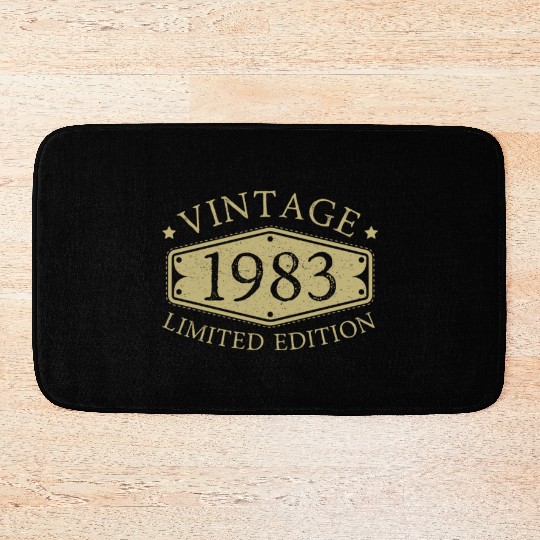 40 Years Vintage 1983 Retro 40th Birthday Bath Mats