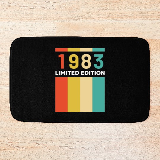 40 Years Vintage 1983 Retro 40th Birthday Bath Mats
