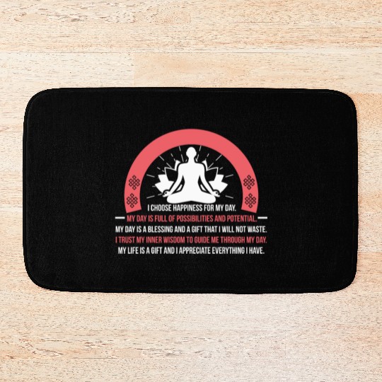 Positive Affirmation Daily Motivation Buddha Mantr Bath Mats