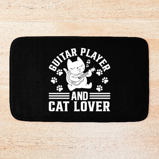 Guitar Player And Cat Lover - Guitarist Guitar Pla Bath Mats