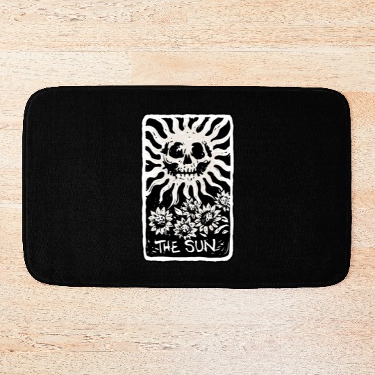 The Sun Skeleton Skull Tarot Card Bath Mats