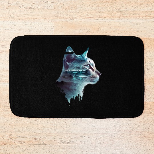 Cat Art Design Cute Cat Mom Meow Paws I Love Cats Bath Mats