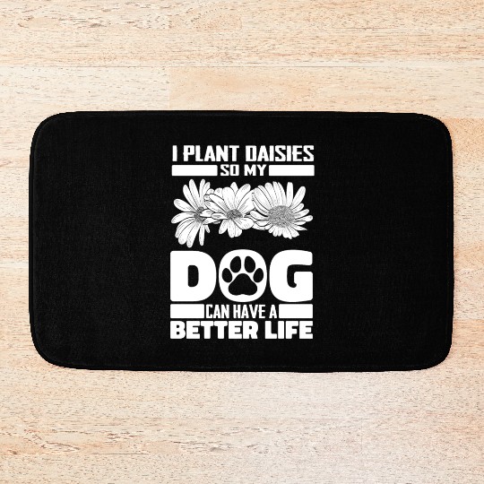 Daisy Gardening Dog Bath Mats