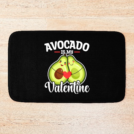 Avocado Is My Valentine Bath Mats